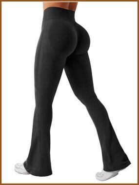 Seamless Mini Flare Leggings High Waist Booty Lifting Yoga Pants
